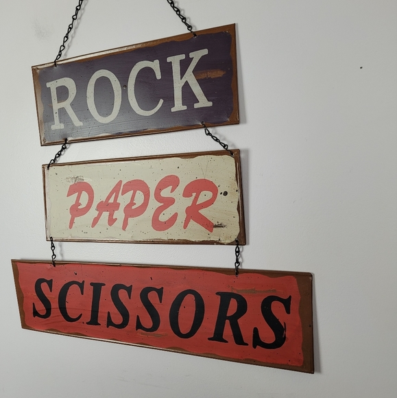 Rock Paper Scissors Metal Sign - Picture 2 of 7